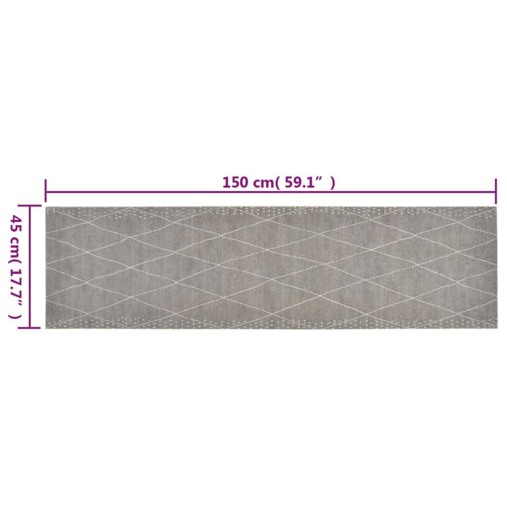Küchenteppich Waschbar Raute 45x150 cm Samt-4