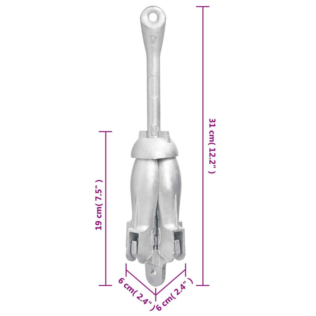 Klappanker Silbern 1,5 kg Temperguss-6
