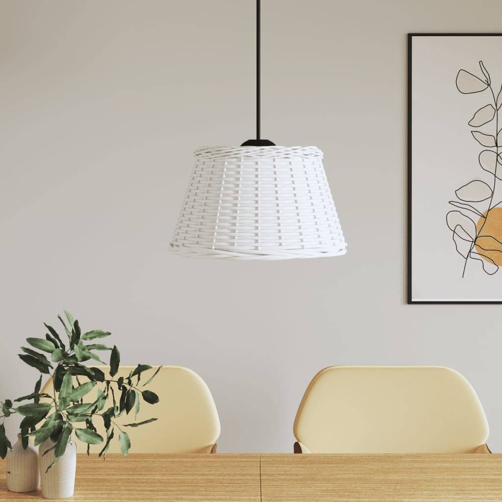Lampenschirm Weiß Ø50x30 cm Korbweide-0