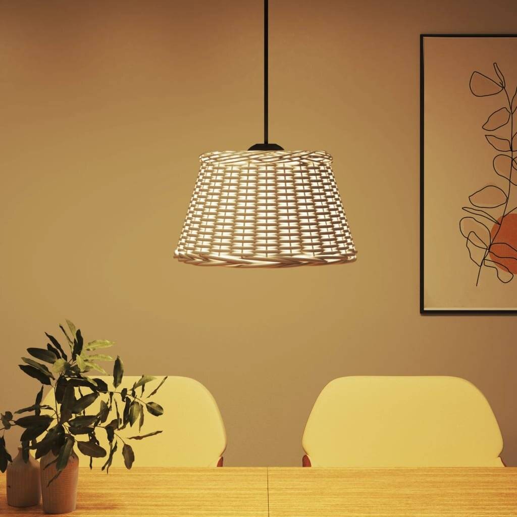 Lampenschirm Weiß Ø50x30 cm Korbweide-3