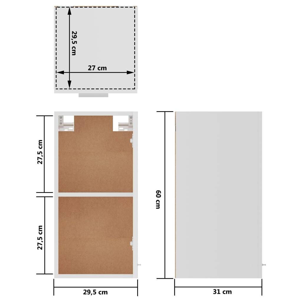 Symbolbild für Hängeschrank Weiß 29,5x31x60 cm Spanplatte