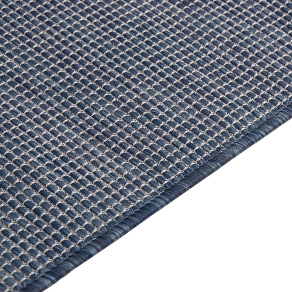 Outdoor-Teppich Flachgewebe 140x200 cm Blau-3