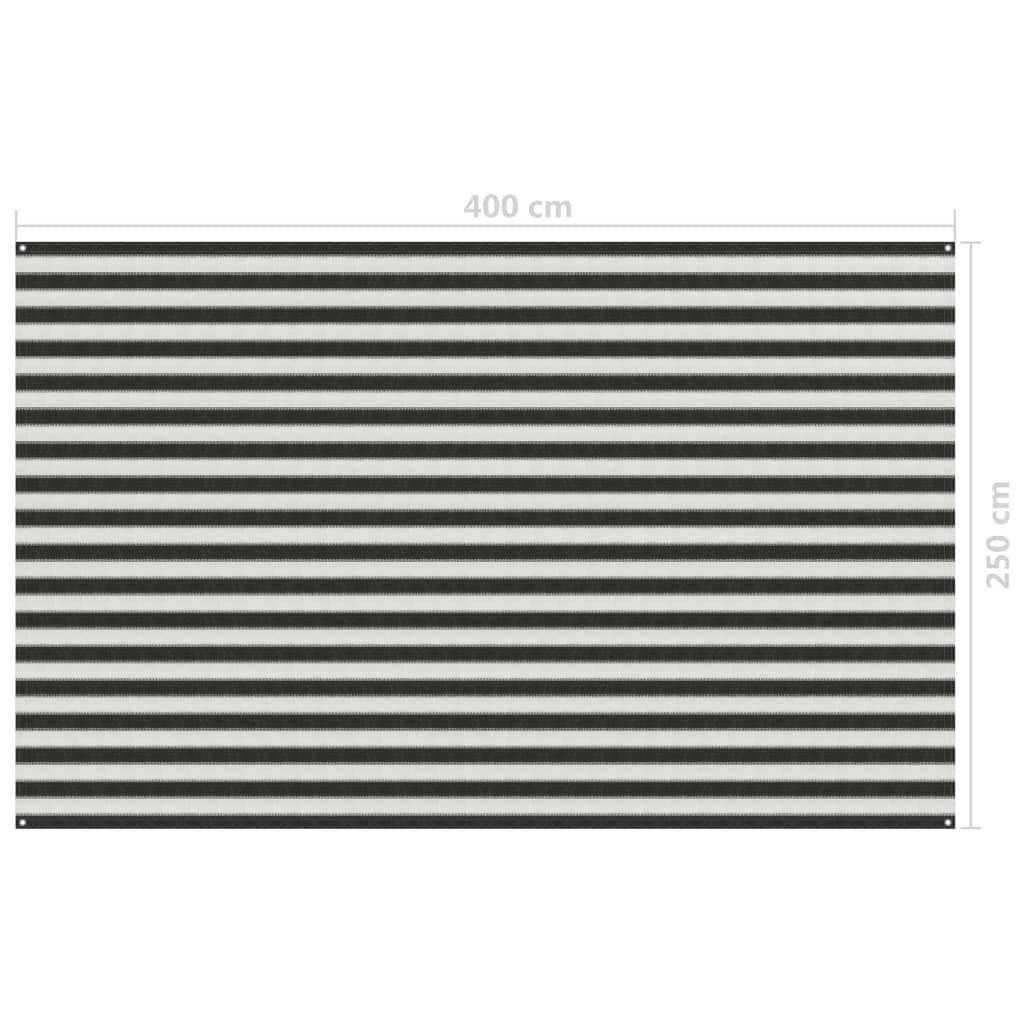Zeltteppich 250x400 cm Anthrazit und Weiß-3