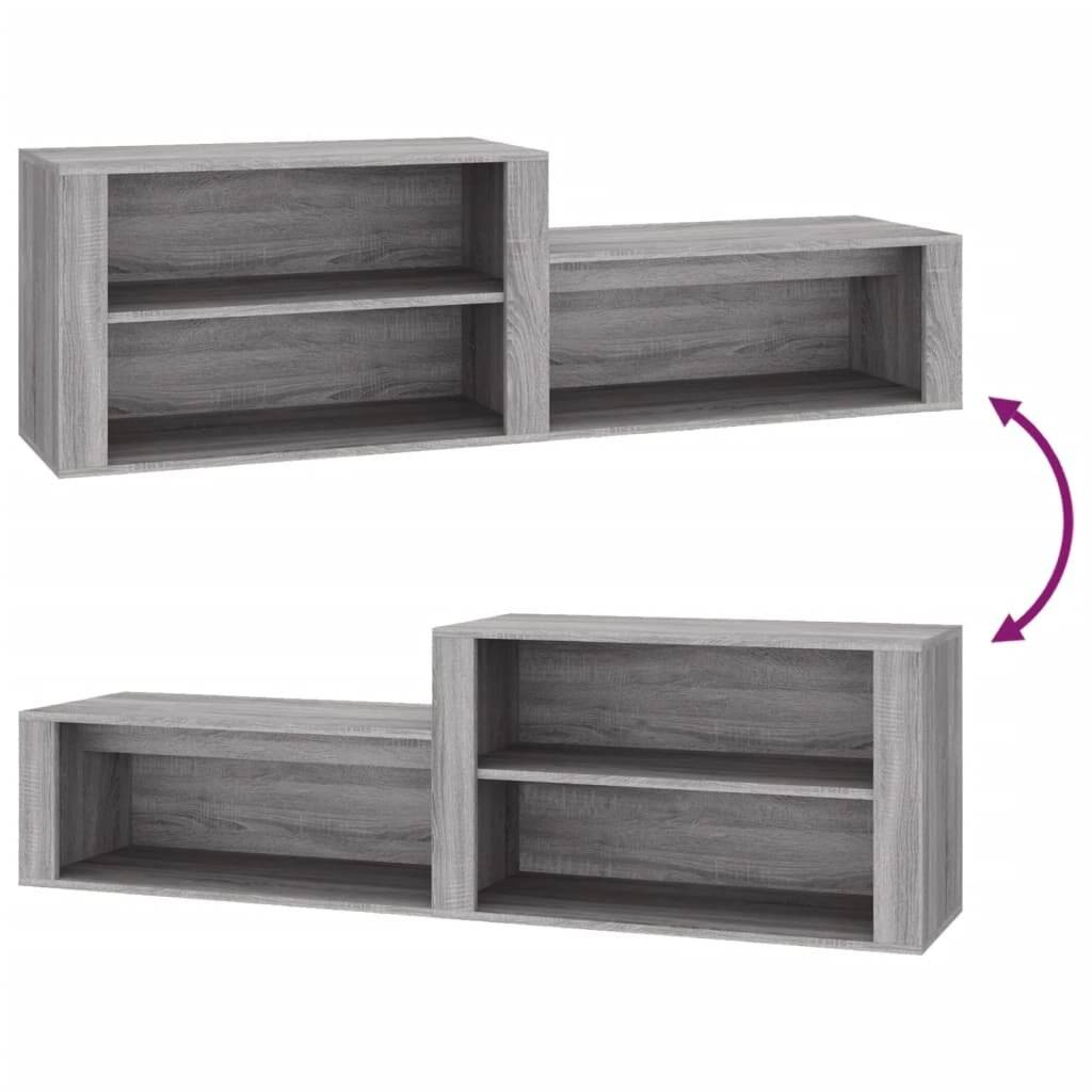 Schuhschrank Grau Sonoma 150x35x45 cm Holzwerkstoff-6