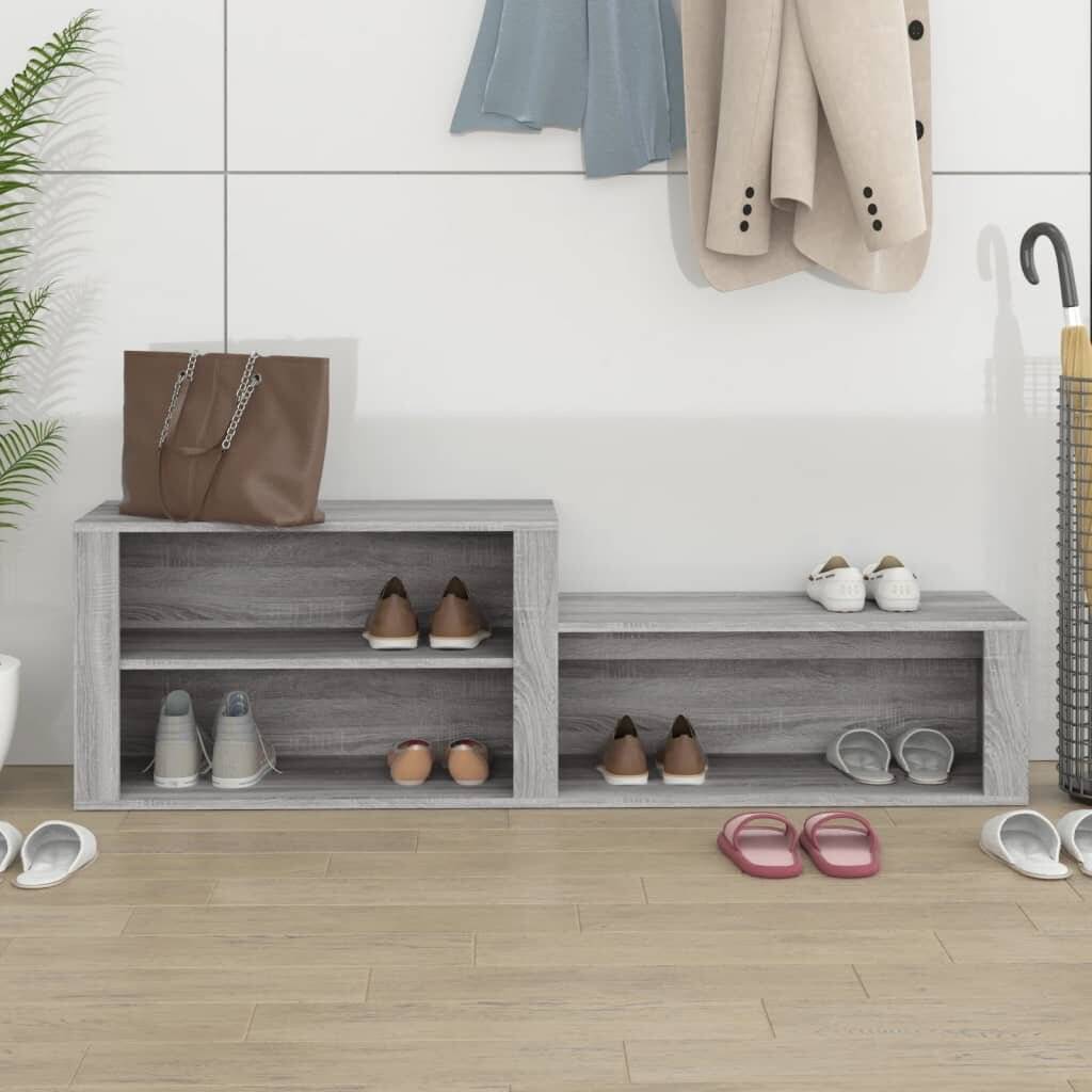 Schuhschrank Grau Sonoma 150x35x45 cm Holzwerkstoff-2
