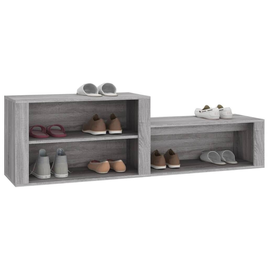 Schuhschrank Grau Sonoma 150x35x45 cm Holzwerkstoff-3