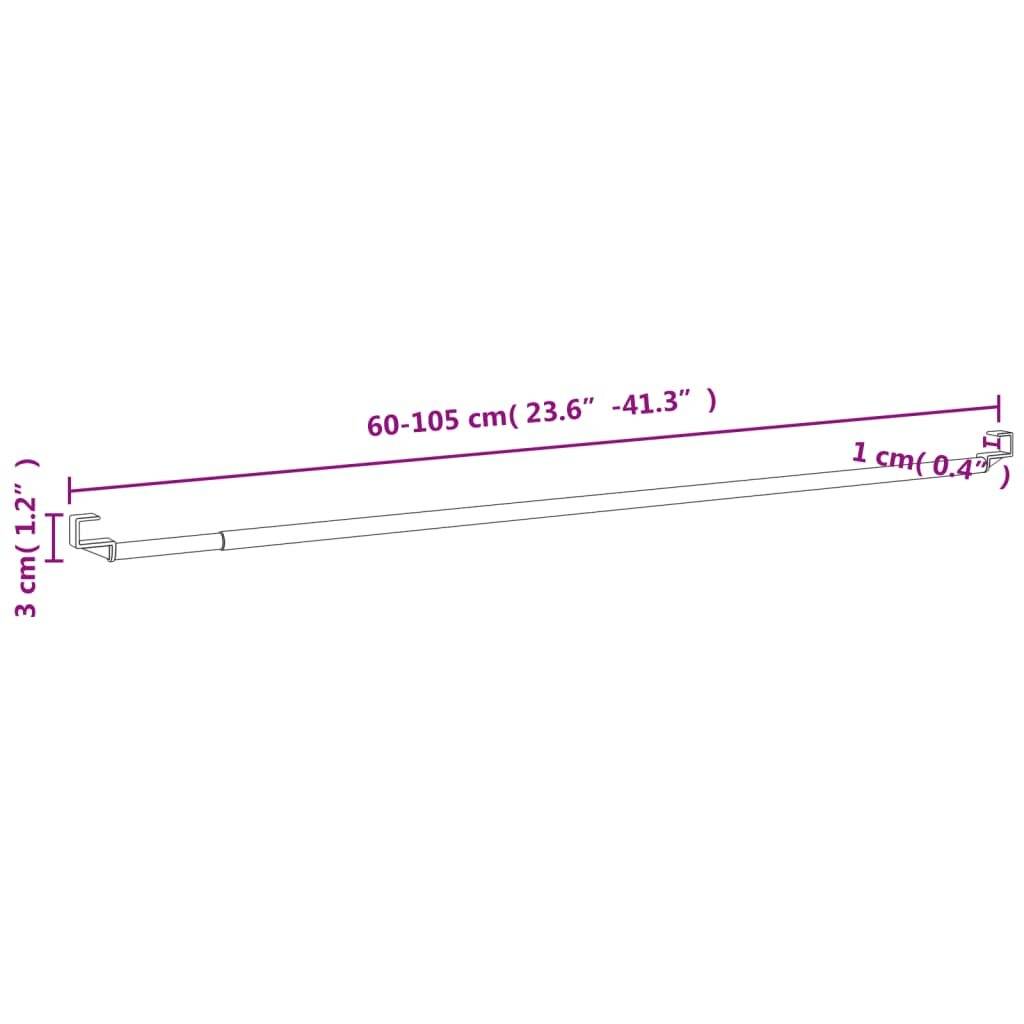 Gardinenstangen 2 Stk. Weiß und Silbern 60-105 cm Aluminium-6