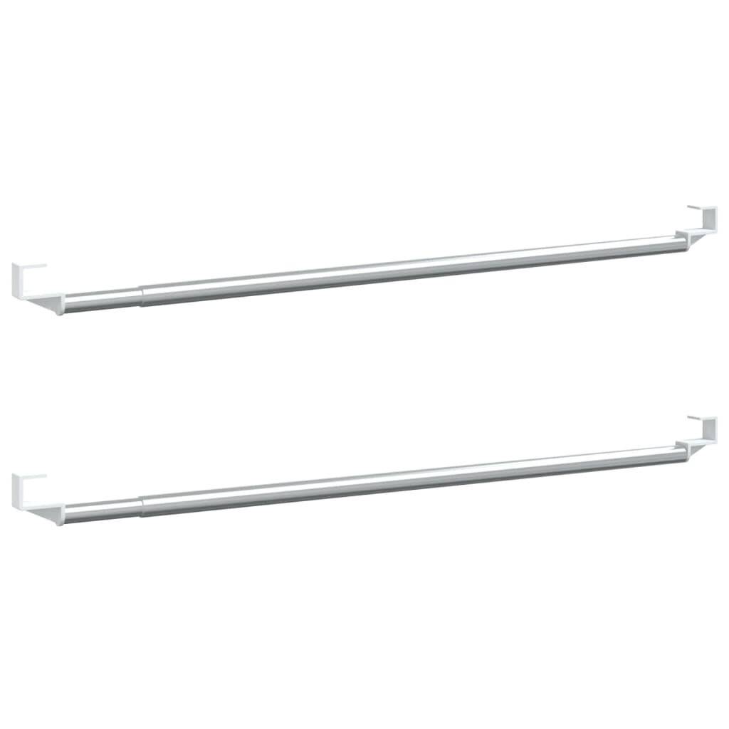 Gardinenstangen 2 Stk. Weiß und Silbern 60-105 cm Aluminium-1