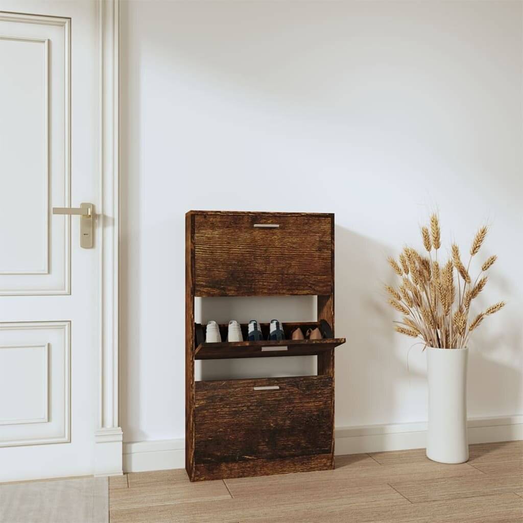 Schuhschrank Räuchereiche 59x17x108 cm Holzwerkstoff-0
