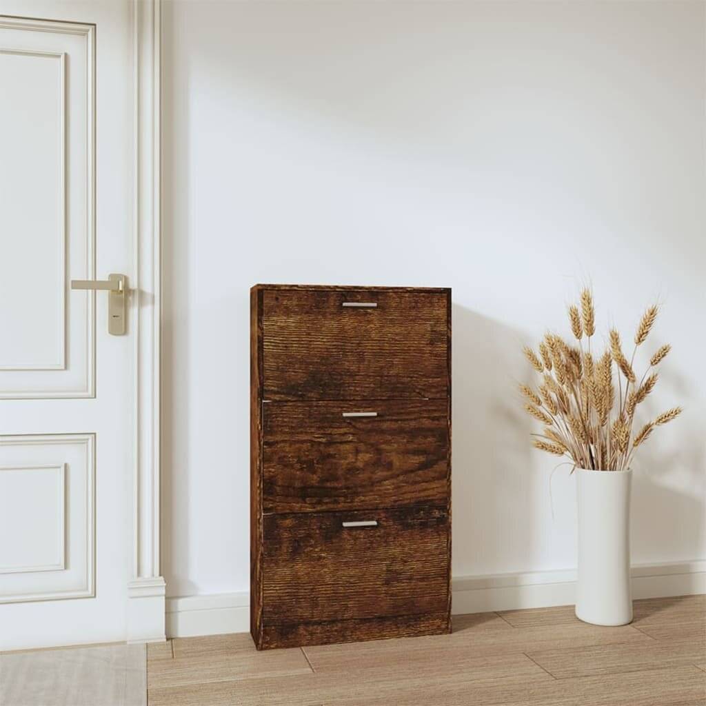 Schuhschrank Räuchereiche 59x17x108 cm Holzwerkstoff-2