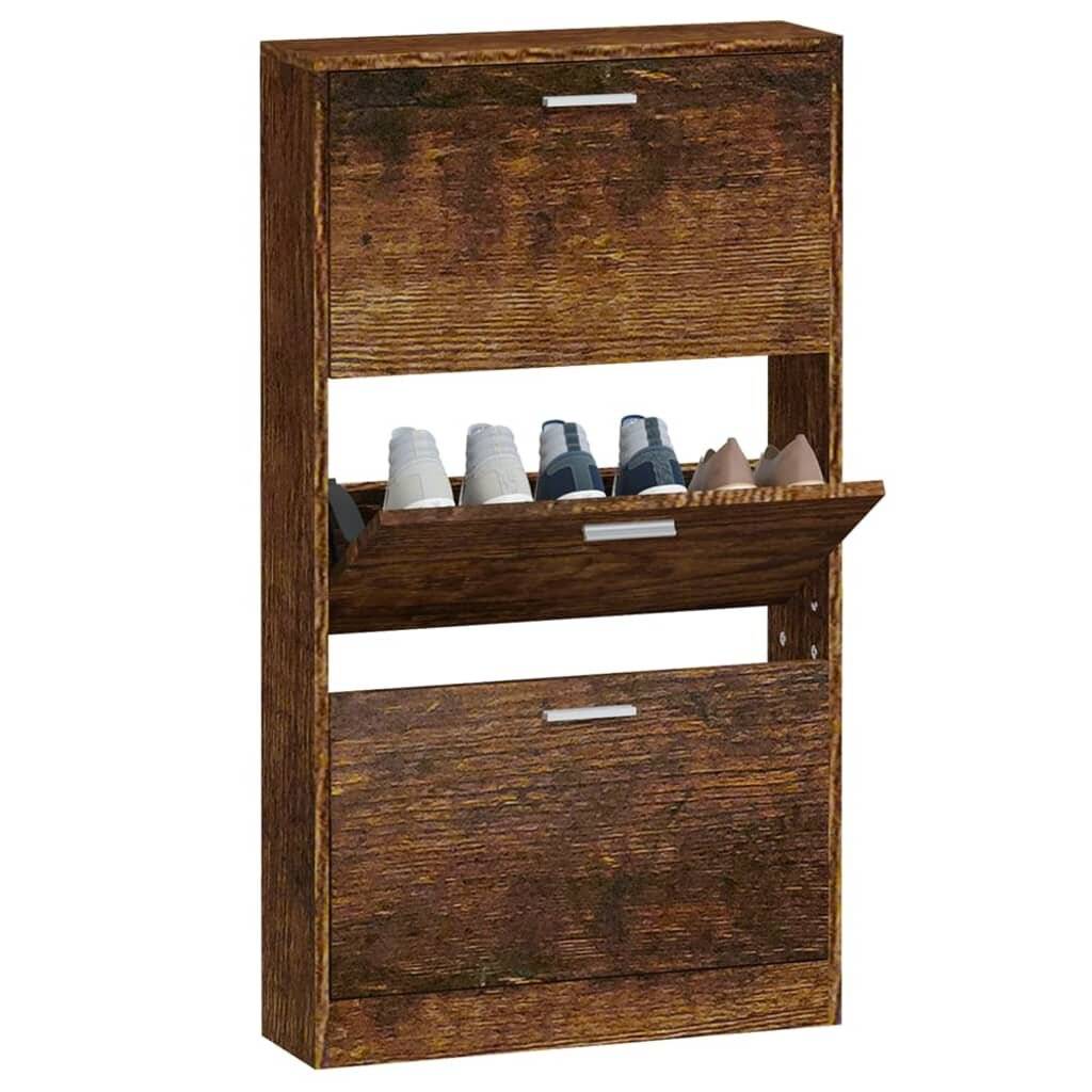 Schuhschrank Räuchereiche 59x17x108 cm Holzwerkstoff-3