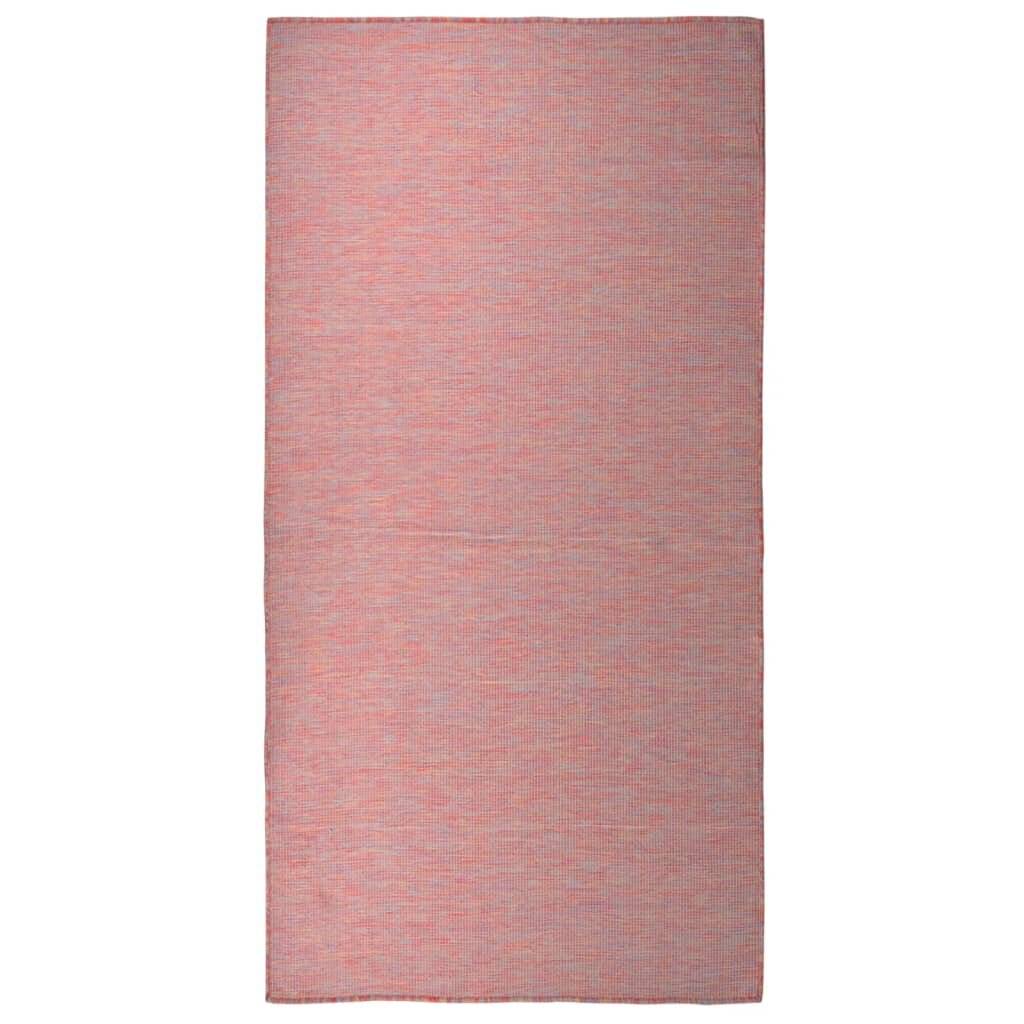 Outdoor-Teppich Flachgewebe 100x200 cm Rot-0