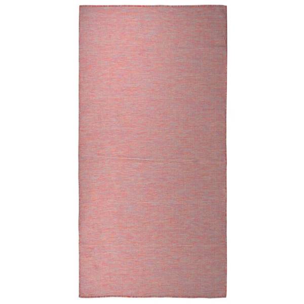 Outdoor-Teppich Flachgewebe 100x200 cm Rot