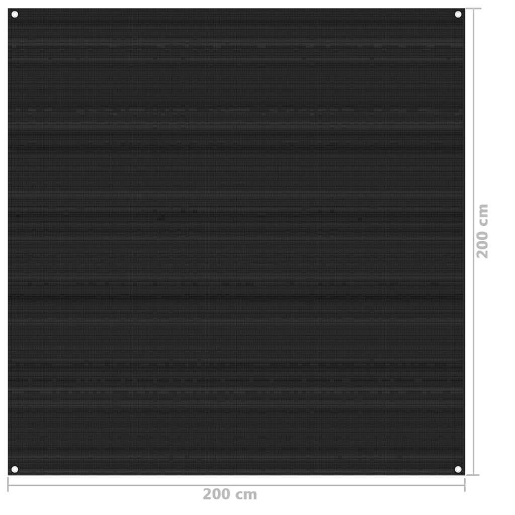 Zeltteppich 200x200 cm Schwarz-3