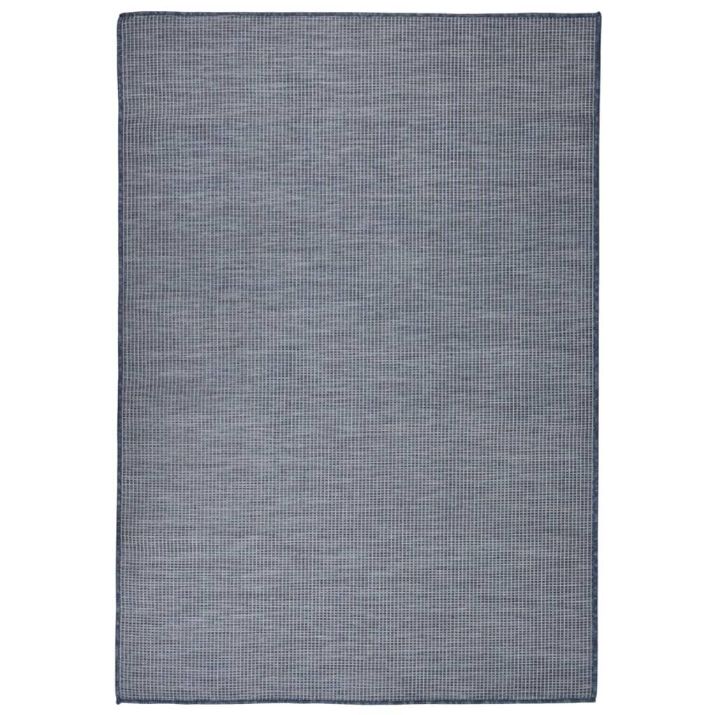 Outdoor-Teppich Flachgewebe 140x200 cm Blau-0