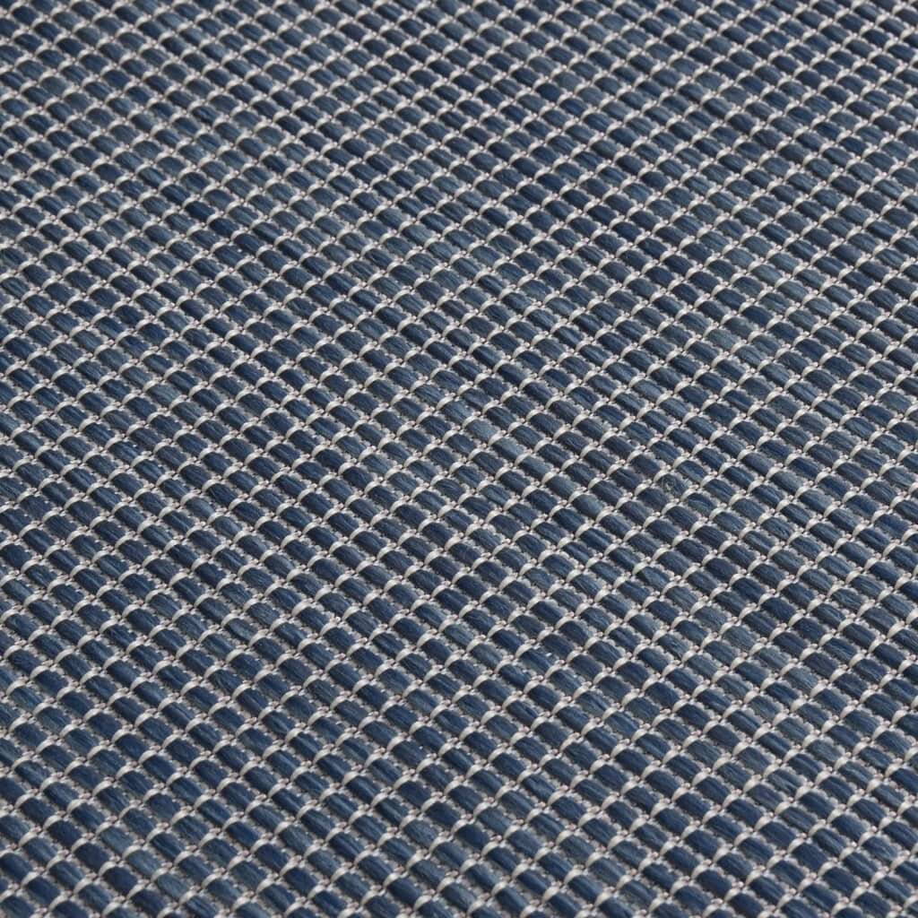 Outdoor-Teppich Flachgewebe 140x200 cm Blau-4