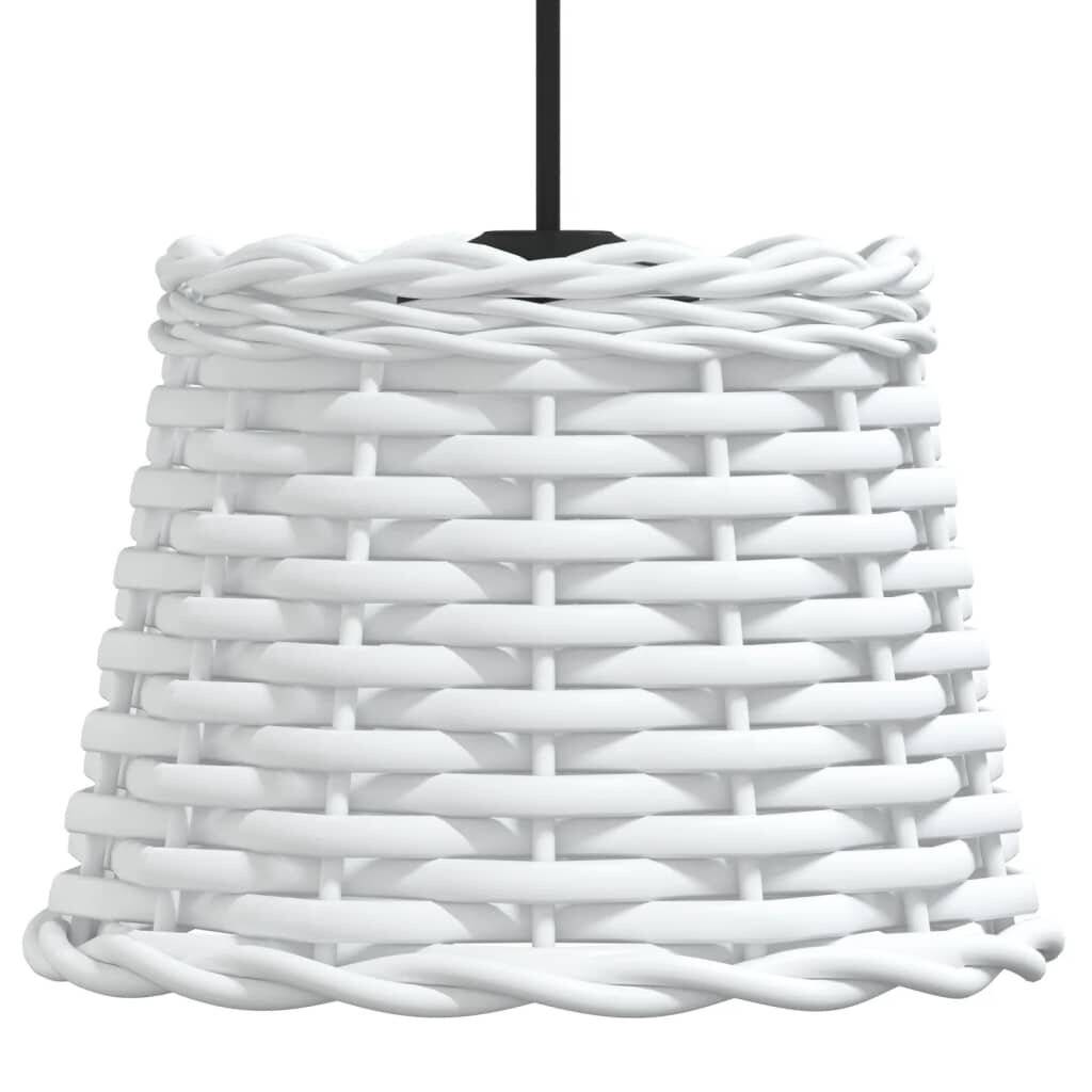 Lampenschirm Weiß Ø20x15 cm Korbweide-3