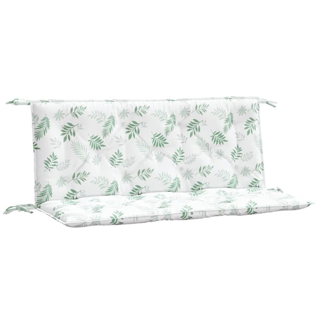 Gartenbank-Auflagen 2 Stk. Blattmuster 120x50x7 cm Stoff-1