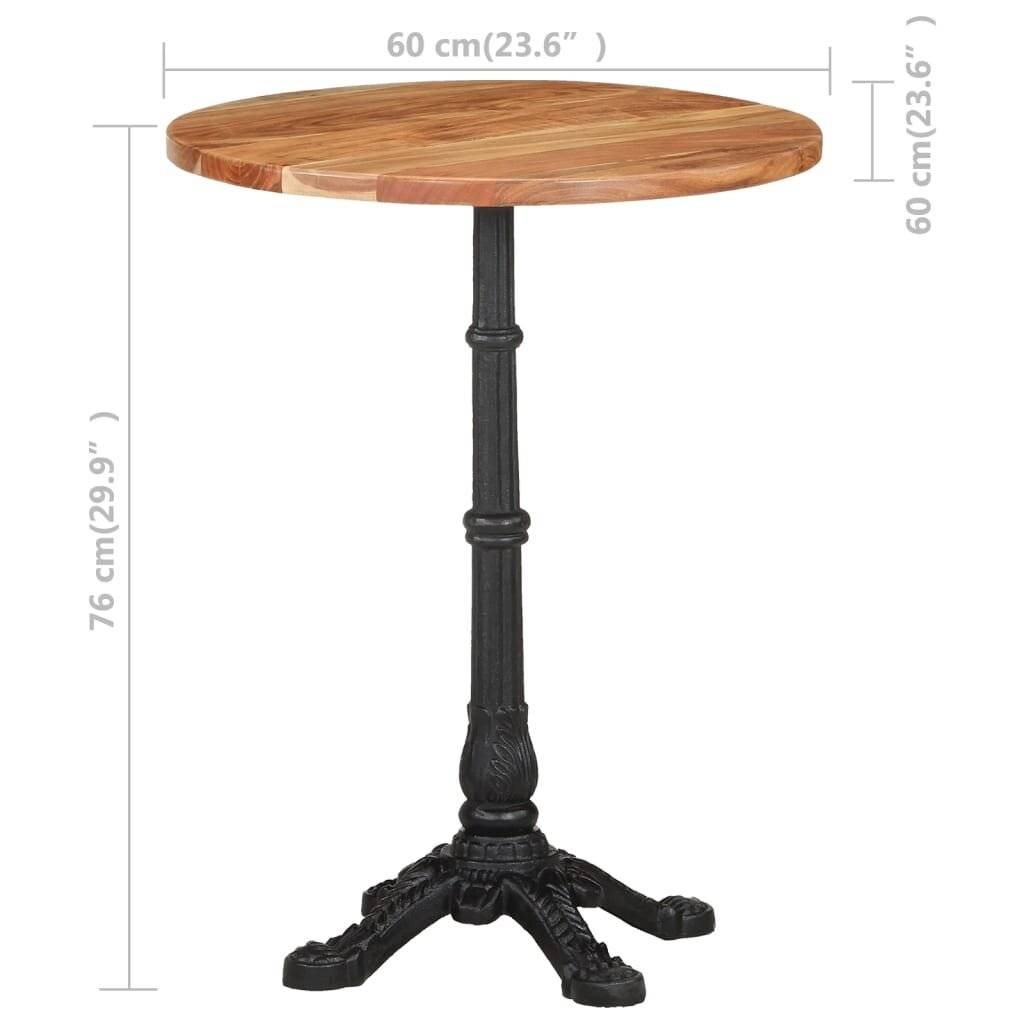 Bistrotisch Ø60x76 cm Akazie Massivholz-6