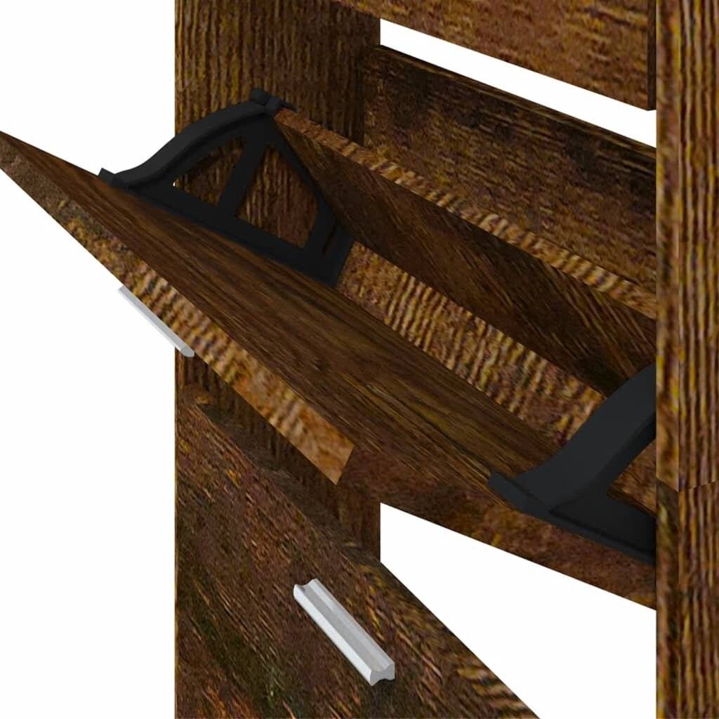 Symbolbild für Schuhschrank Räuchereiche 59x17x169 cm Holzwerkstoff