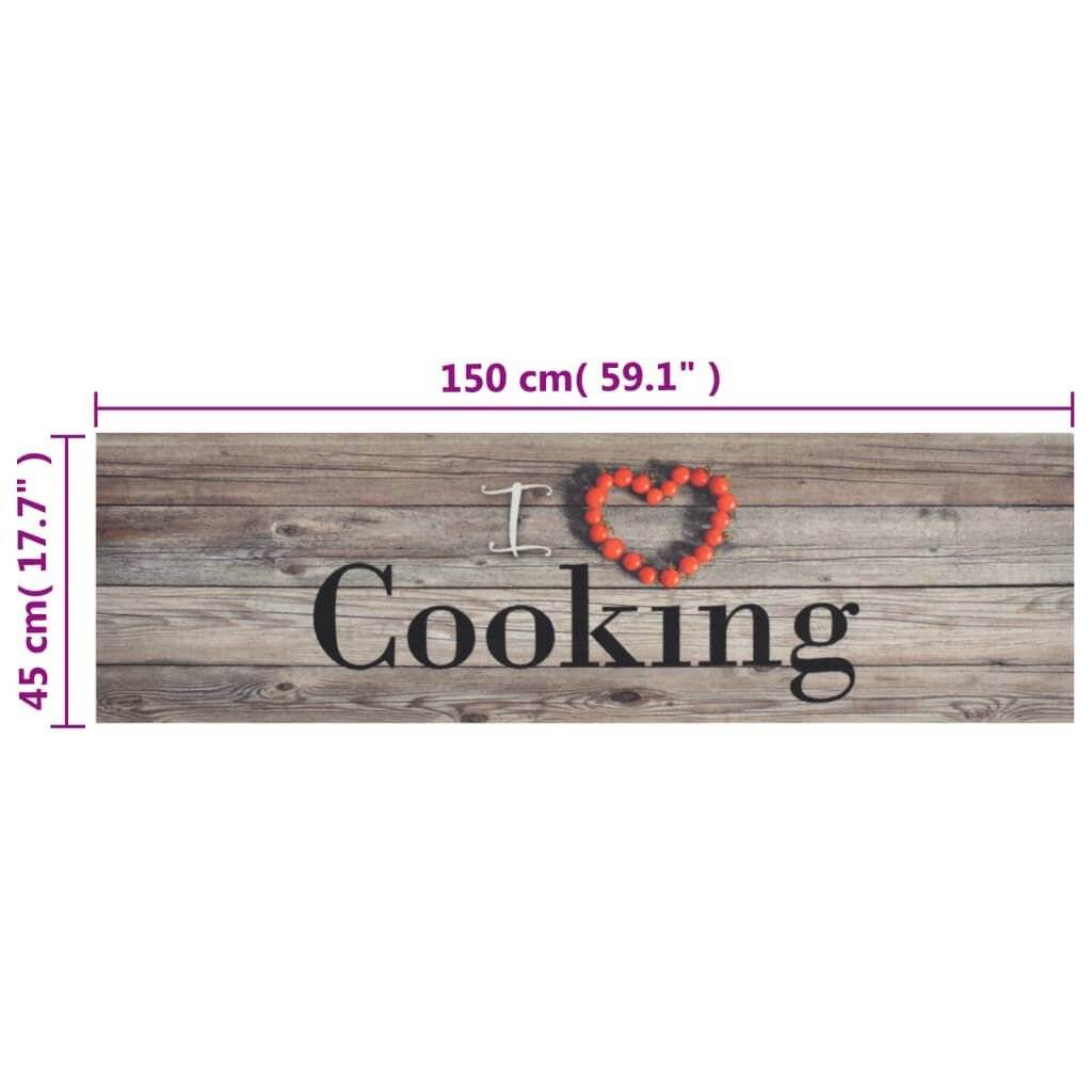Küchenteppich Waschbar Cooking Grau 45x150 cm Samt-4