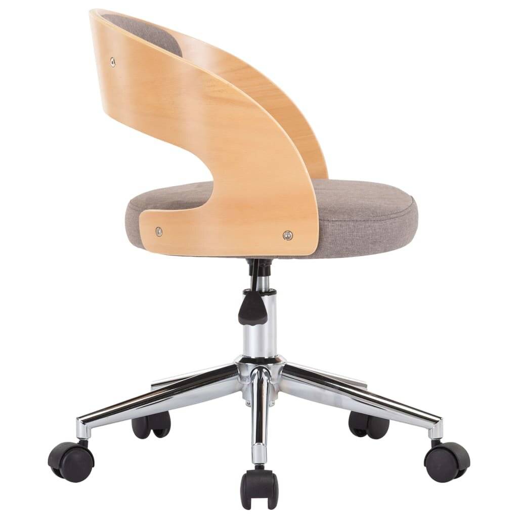 Drehbare Esszimmerstühle 2 Stk. Taupe Bugholz und Stoff-3