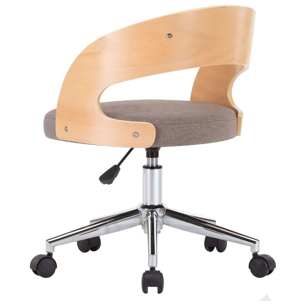 Drehbare Esszimmerstühle 2 Stk. Taupe Bugholz und Stoff-4