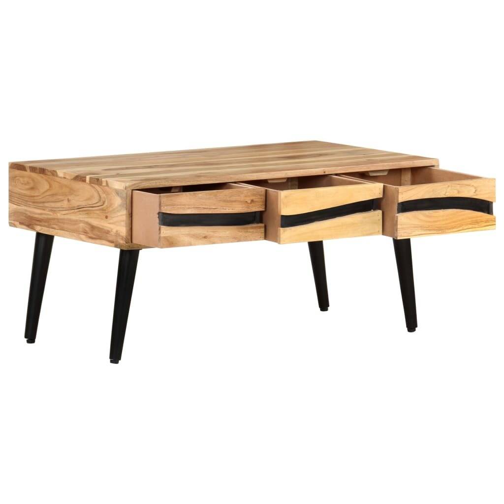 Couchtisch 88x50x42 cm Akazie Massivholz-3