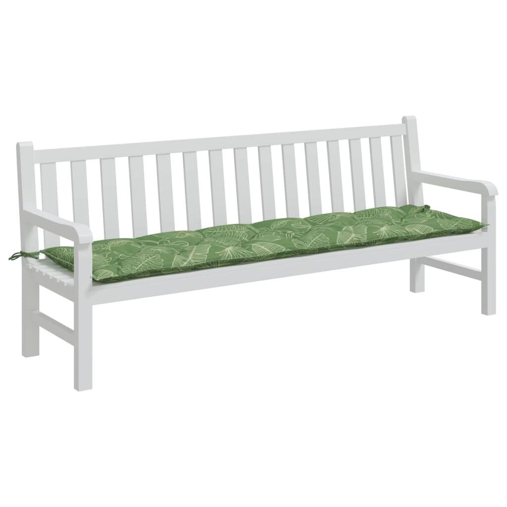 Gartenbank-Auflage Blattmuster 200x50x7 cm Stoff-2