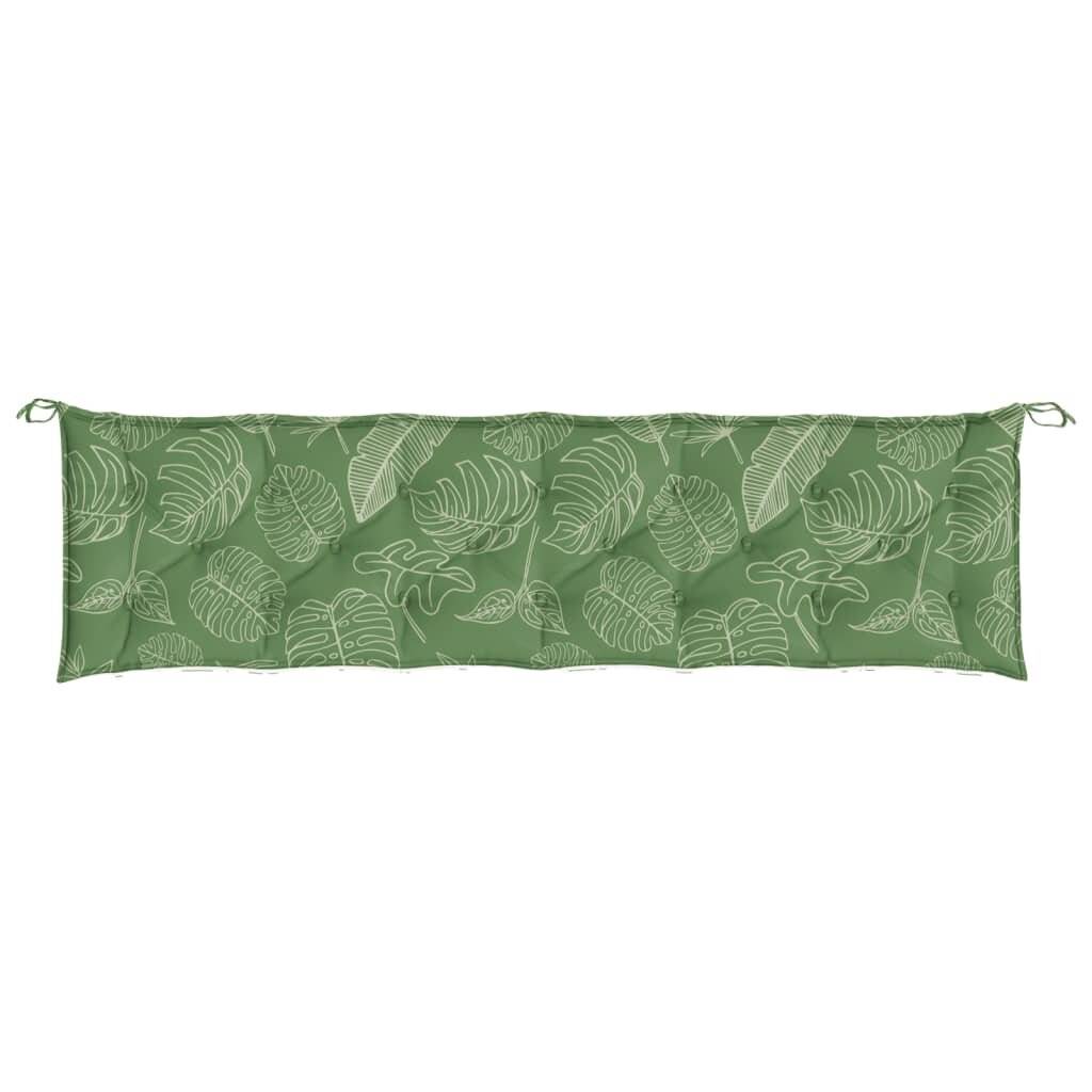 Gartenbank-Auflage Blattmuster 200x50x7 cm Stoff-3