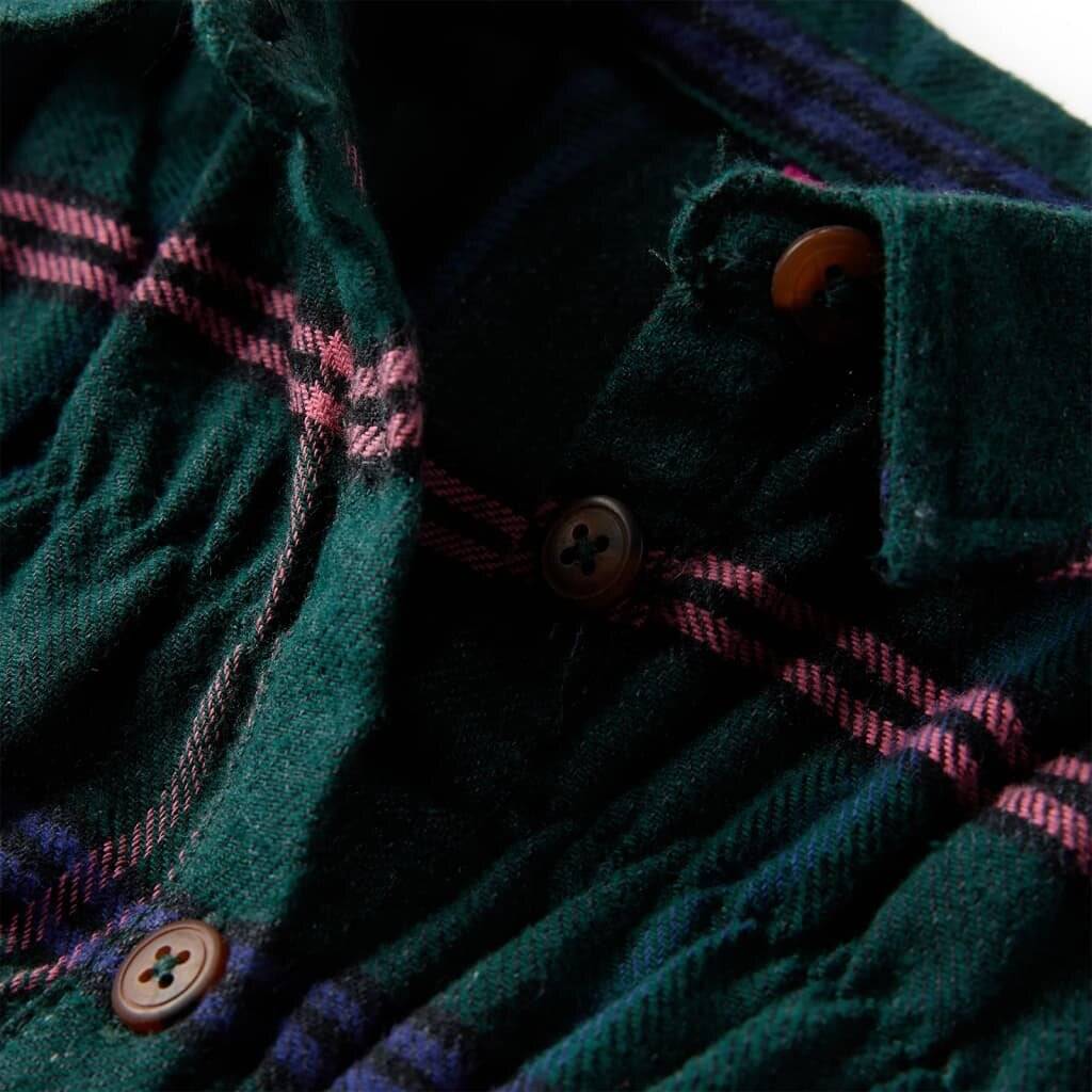 Kinderkleid mit Langen Ärmeln und Rüschen Dunkelgrün 92-3