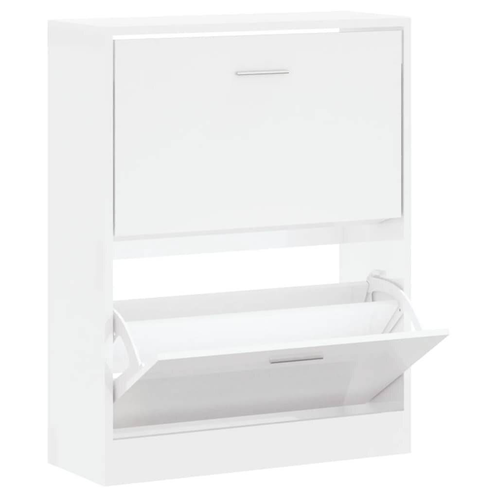 Schuhschrank Hochglanz-Weiß 63x24x81 cm Holzwerkstoff-1
