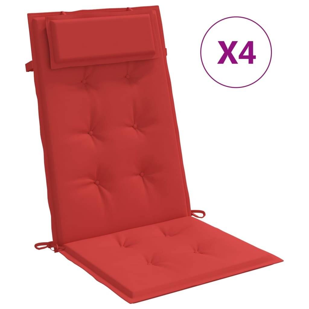 Hochlehner-Auflagen 4 Stk. Rot Oxford-Gewebe-1