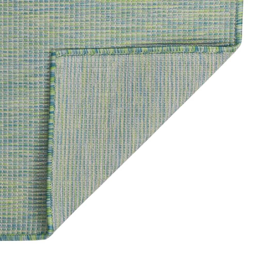 Outdoor-Teppich Flachgewebe 80x150 cm Türkis-4