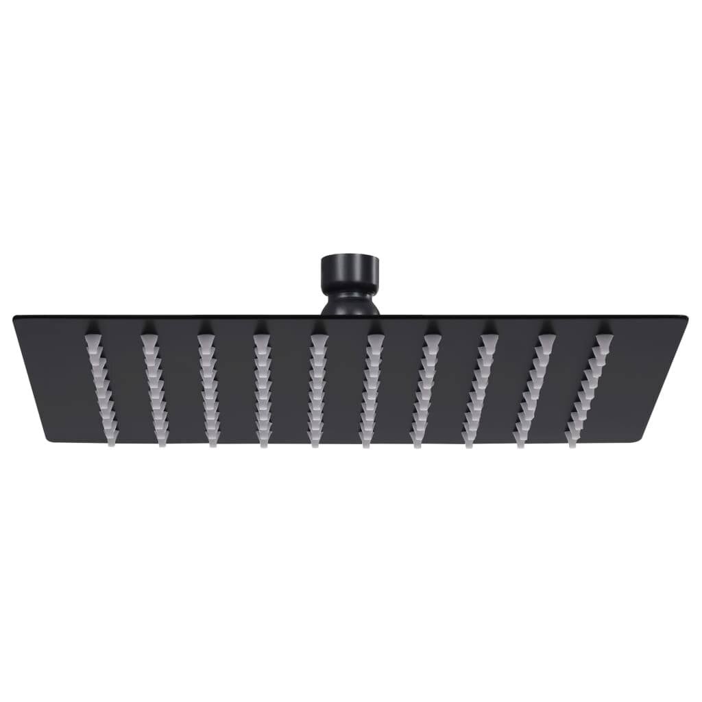 Regenbrause Edelstahl 20x20 cm Quadrat Schwarz-0
