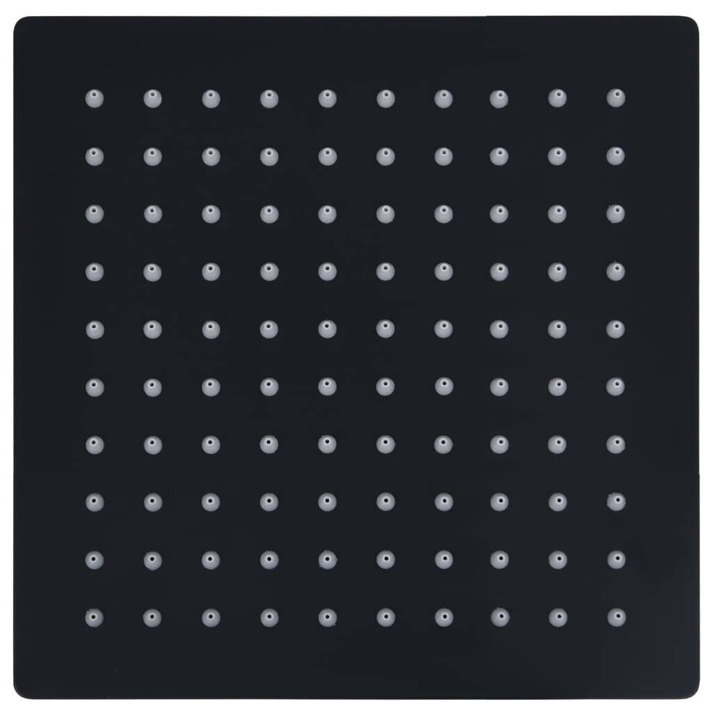 Regenbrause Edelstahl 20x20 cm Quadrat Schwarz-3