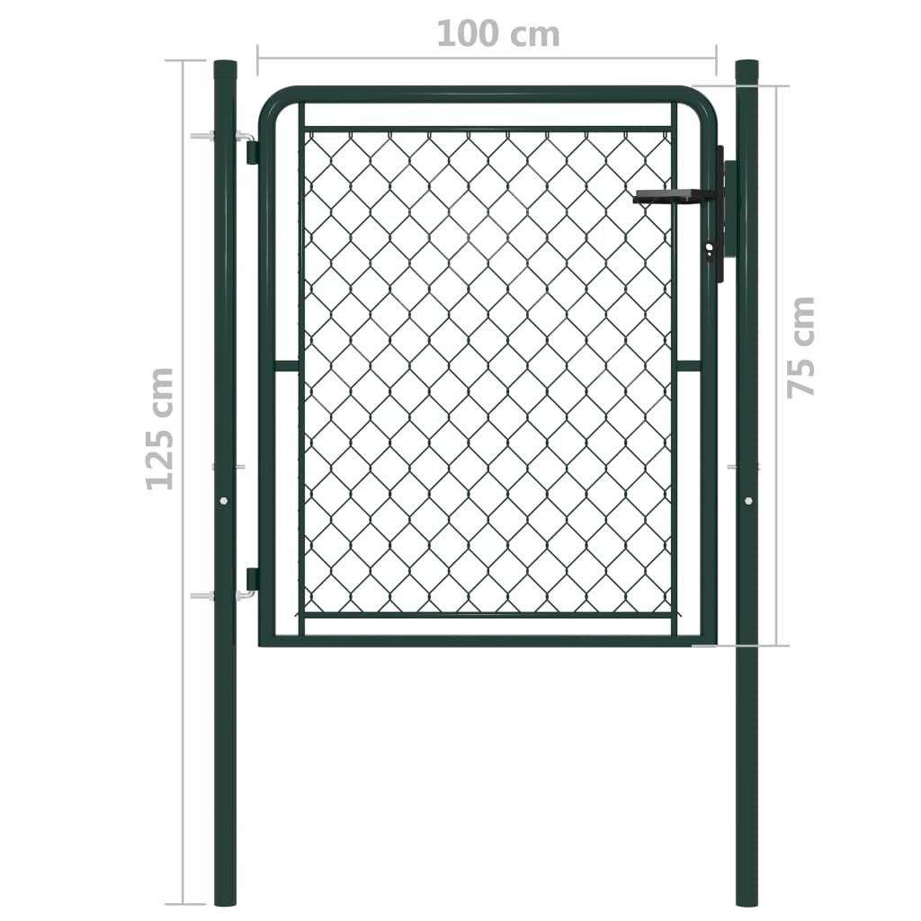 Gartentor Stahl 100 x 75 cm Grün-3