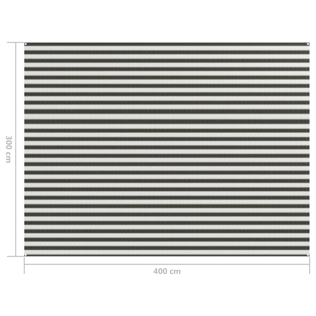 Zeltteppich 300x400 cm Anthrazit und Weiß-3