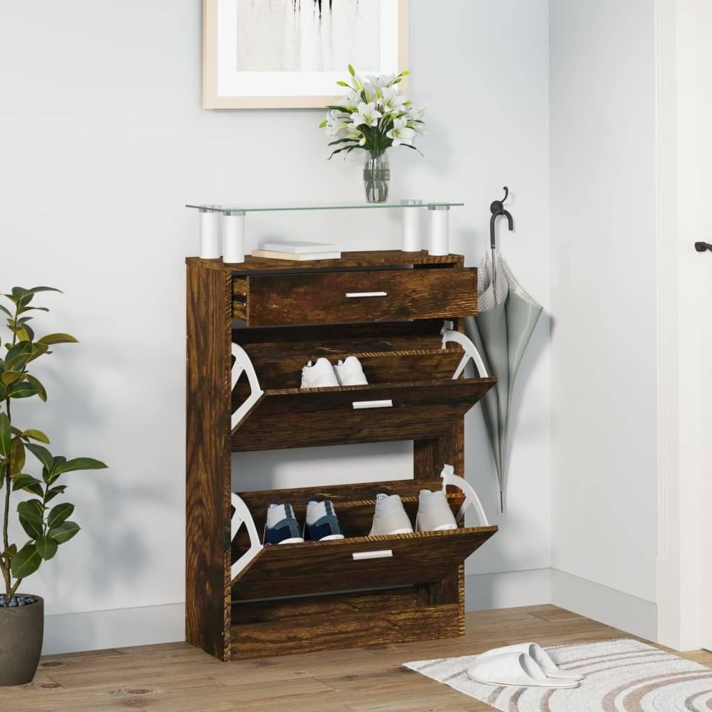 Schuhschrank Räuchereiche 63x24x104 cm Holzwerkstoff-0