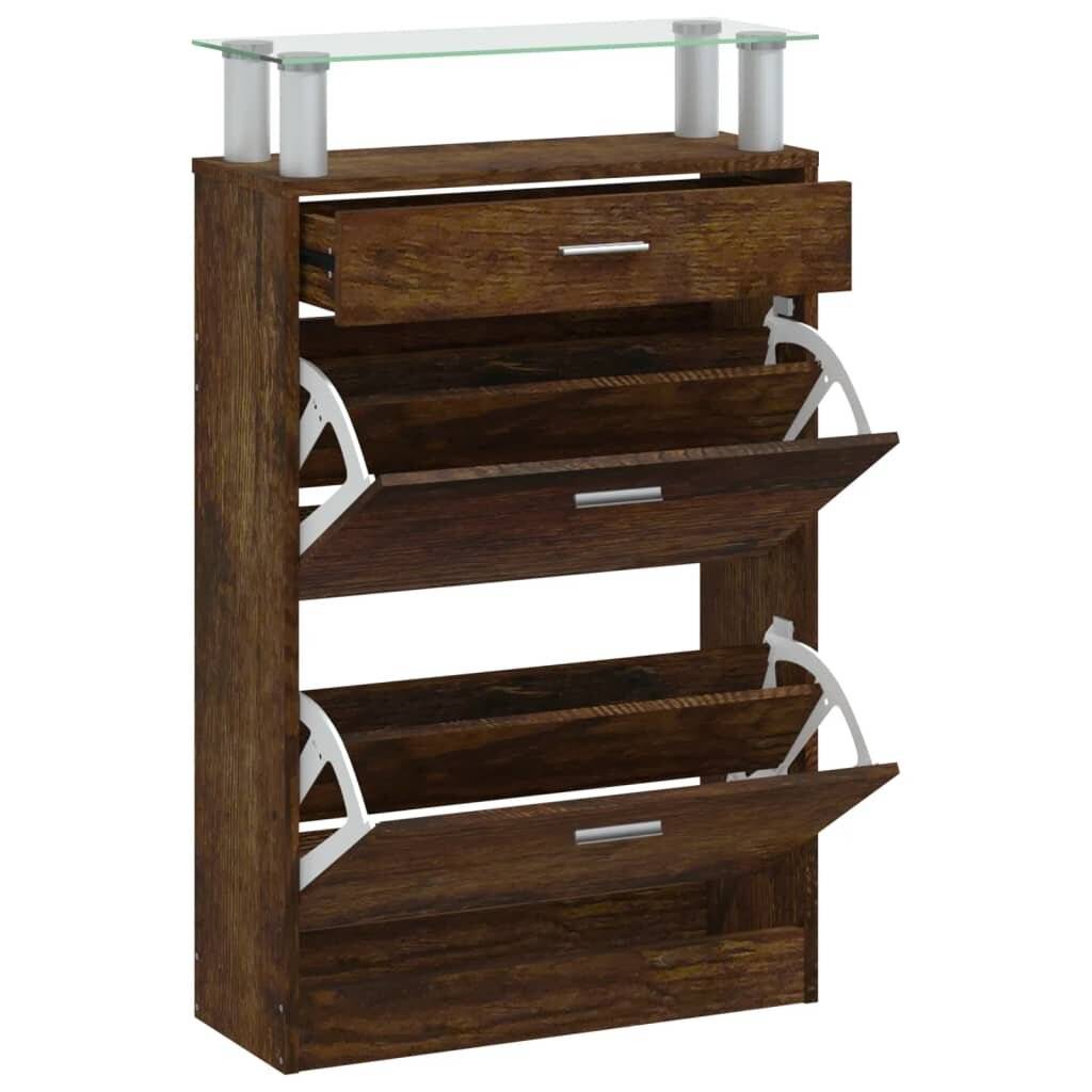 Schuhschrank Räuchereiche 63x24x104 cm Holzwerkstoff-1