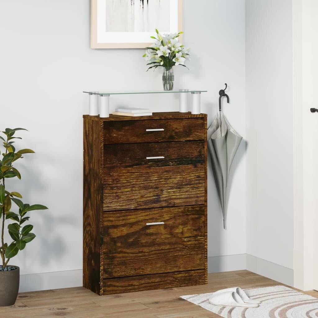 Schuhschrank Räuchereiche 63x24x104 cm Holzwerkstoff-2