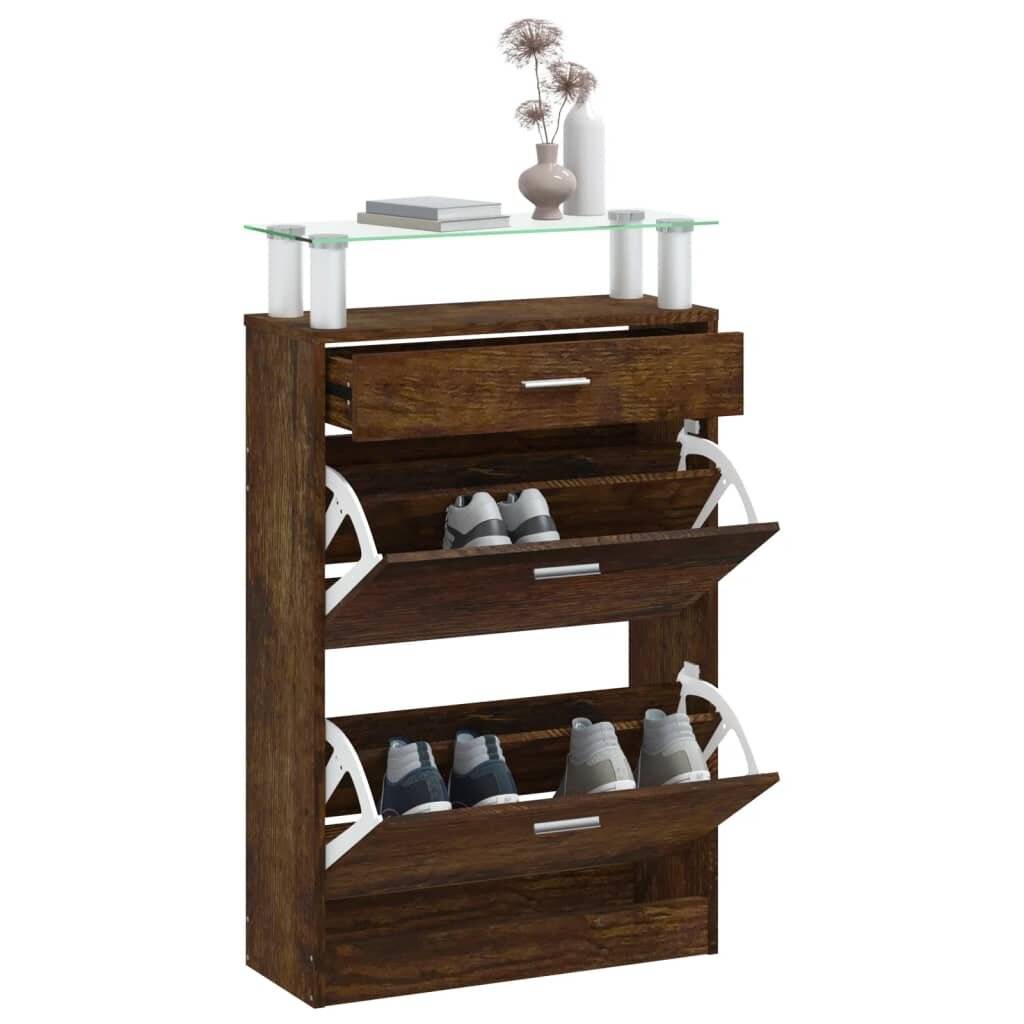 Schuhschrank Räuchereiche 63x24x104 cm Holzwerkstoff-3