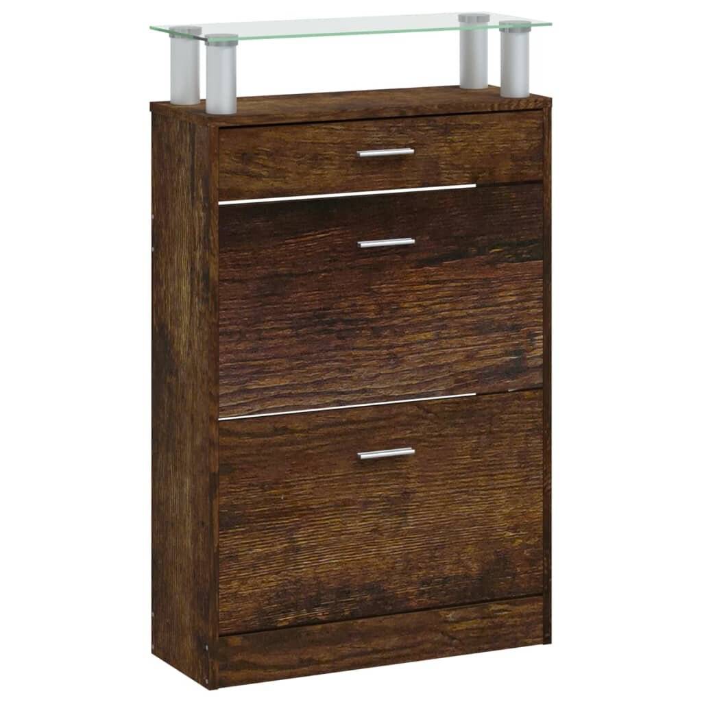 Schuhschrank Räuchereiche 63x24x104 cm Holzwerkstoff-4