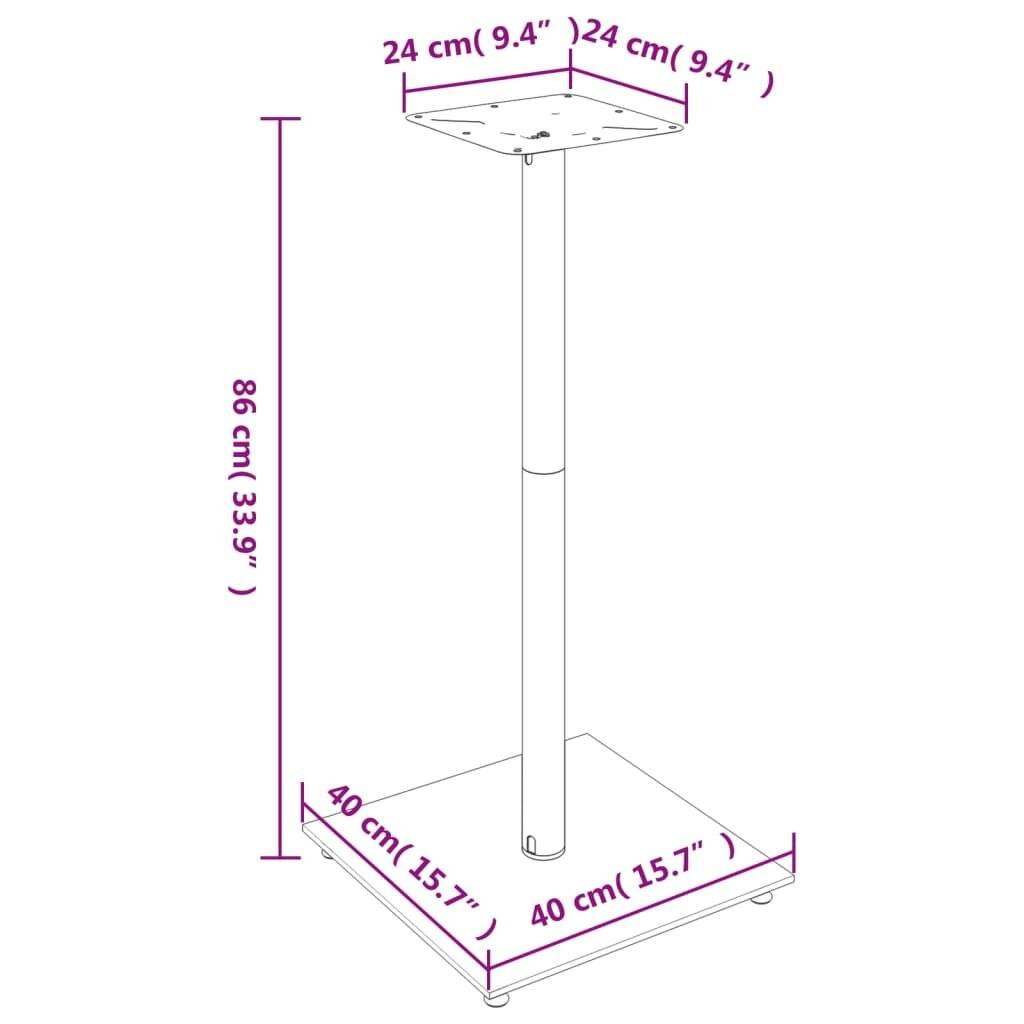 Lautsprecher-Ständer 2 Stk. Schwarz Hartglas 1 Säule-6