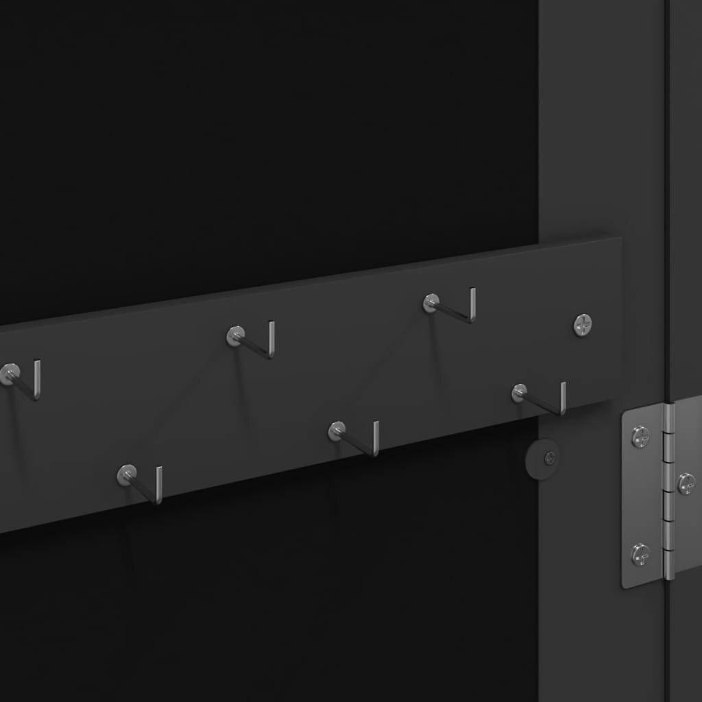 Symbolbild für Schmuckschrank mit Spiegel Wandmontage Schwarz 30x8,5x106 cm