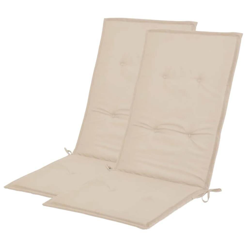 Gartenstuhl Auflage Hochlehner 2 Stk. Creme 120 x 50 x 3 cm-2
