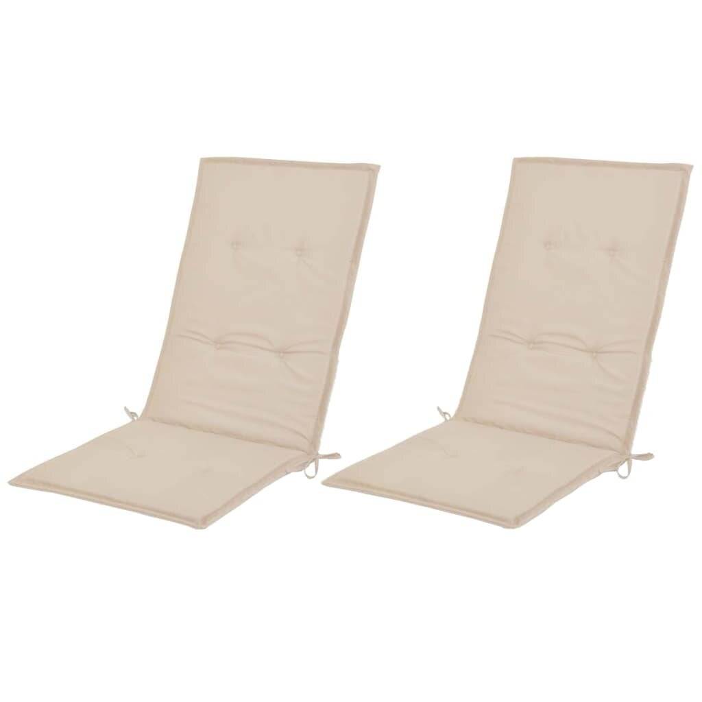 Gartenstuhl Auflage Hochlehner 2 Stk. Creme 120 x 50 x 3 cm-3