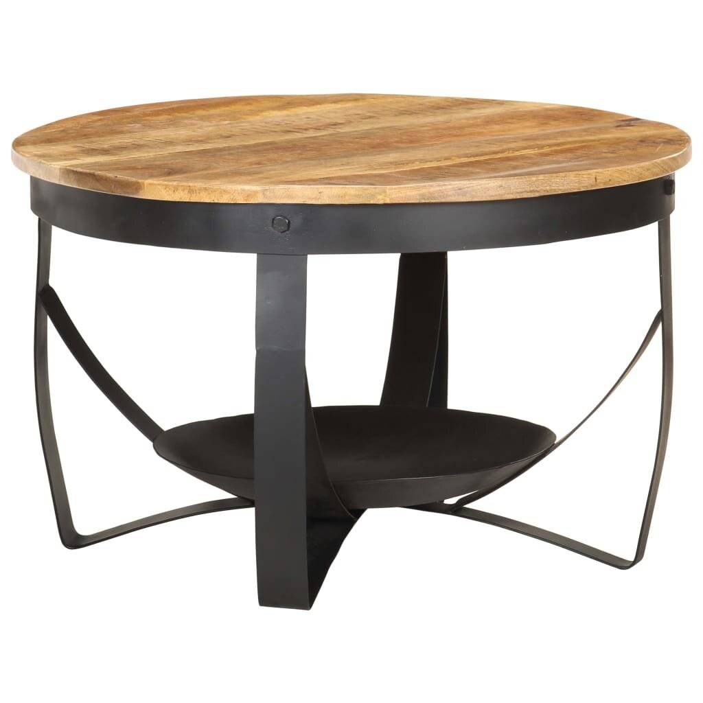Couchtisch Ø68x43 cm Raues Mangoholz-0