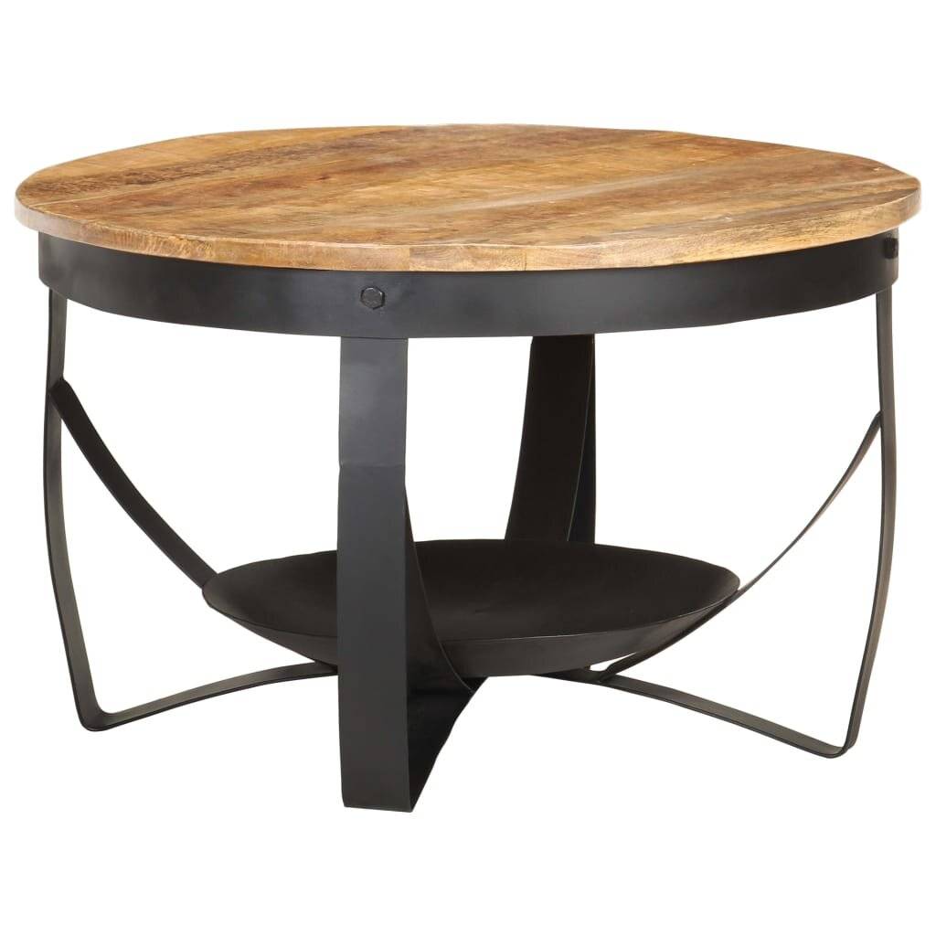 Couchtisch Ø68x43 cm Raues Mangoholz-6