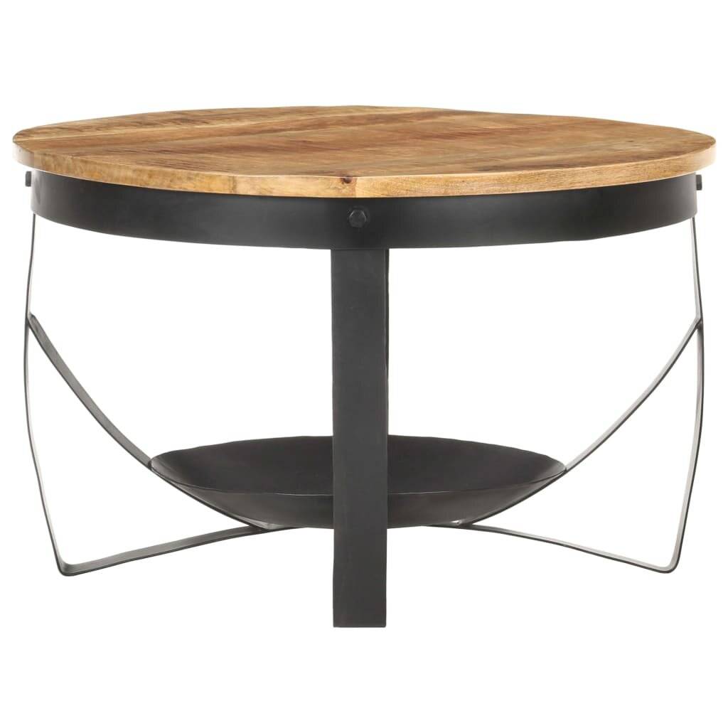 Couchtisch Ø68x43 cm Raues Mangoholz-1